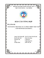 Báo cáo tổng hợp về NGÂN HÀNG TMCP ĐẦU TƯ VÀ PHÁT TRIỂN VIỆT NAM  CHI NHÁNH SỞ GIAO DỊCH 1