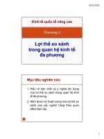 Lợi thế so sánh lợi thế so sánh trong quan hệ kinh tế trong quan hệ kinh tế đa phương