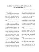 GIẢI bài TOÁN tối ưu BẰNG PHẦN mềm MICROSOFT EXCEL