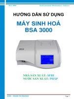HƯỚNG dẫn sử DỤNG máy SINH HOÁ BSA 3000