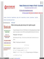 một số phương pháp giải phương trình nghiệm nguyên