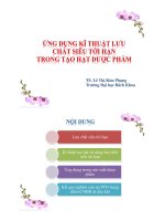 ứng dụng kĩ thuật lưu chất siêu tới hạn trong tạo hạt dược phẩm