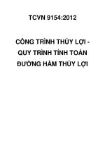 CÔNG TRÌNH THỦY lợi   QUY TRÌNH TÍNH TOÁN ĐƯỜNG hầm THỦY lợi