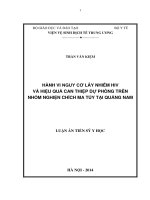 Luận văn: Nguy cơ lây nhiễm HIV và hiệu quả can thiệp dự phòng trên nhóm nghiện chích ma túy tại Quảng Nam