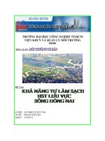 khả năng tự làm sạch hst lưu vực sông đồng nai