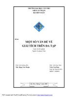một số vấn đề về giải tích trên đa tạp