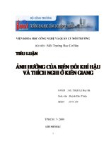 ảnh hưởng của biến đổi khí hậu và thích nghi ở kiên giang