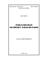 sử dụng tài chính thúc đẩy phát triển kinh tế xã hội tỉnh tây nguyên