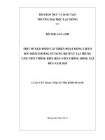 một số giải pháp cải thiện hoạt động chăm sóc khách hàng sử dụng dịch vụ của trung tâm viễn thông biên hòa - viễn thông đồng nai đến năm 2020