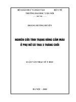 nghiên cứu tình trạng đông cầm máu ở phụ nữ có thai 3 tháng cuối