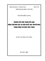 Nghiên cứu thực trạng rối loạn đông cầm máu gặp tại Viện huyết học truyền máu trung ương