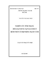 Nghiên cứu tình trạng  rối loạn dung nạp glucose ở  bệnh nhân có hẹp động mạch vành (FULL TEXT)