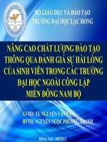 Nâng cao chất lượng đào tạo thông qua đánh giá sự hài lòng của sinh viên trong các trường đại học ngoài công lập miền đông nam bộ (ppt)