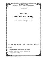 BÀI GIẢNG môn Hóa Môi trường