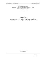 Bài giảng Access (Tài liệu chứng chỉ B)