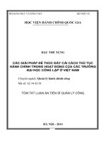 CÁC GIẢI PHÁP ĐỂ THÚC ĐẨY CẢI CÁCH THỦ TỤC HÀNH CHÍNH TRONG HOẠT ĐỘNG CỦA CÁC TRƯỜNG ĐẠI HỌC CÔNG LẬP Ở VIỆT NAM