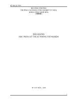 BÀI GIẢNG HỌC PHẦN: KỸ THUẬT PHÒNG THÍ NGHIỆM