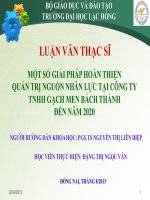 Một số giải pháp hoàn thiện quản trị nguồn nhân lực tại công ty TNHH gạch men Bách Thành đến năm 2020