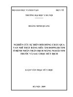 Nghiên cứu sự biến đổi dòng chảy qua van nhĩ thất bằng siêu âm Doppler tim  ở  bệnh nhân tràn dịch màng ngoài tim trước và sau chọc hút dịch