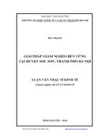 Giải pháp giảm nghèo bền vững tại huyện sóc sơn, thành phố hà nội