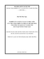 nghiên cứu cơ sở lý luận và thực tiễn của việc lồng ghép các dịch vụ hệ sinh thái vào công tác quản lý và bảo tồn đất ngập nước ở việt nam