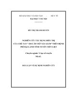 nghiên cứu tác dụng điều trị của trà tan hoá âm tiễn gia giảm trên bệnh phì đại lành tính tuyến tiền liệt