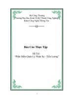 báo cáo thực tập phần mềm quản lý nhân sự - tiền lương