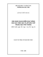 ĐỀ TÀI: Vận dụng quan điểm hoạt động vào dạy hình học ở lớp đầu cấp trung học phổ thông (thể hiện qua chương