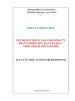 Luận văn thạc sĩ kinh tế Xây dựng chiến lược cho công ty TNHH lê phan nhơn trạch đến năm 2020