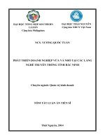 phát triển doanh nghiệp vừa và nhỏ trong các làng nghề truyền thống của tỉnh bắc ninh