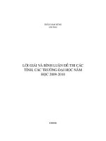 lời giải và bình luận đề thi các tỉnh các trường đại học năm học 2009  2010 môn toán