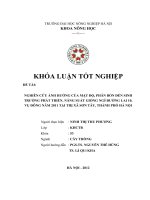 nghiên cứu ảnh hưởng của mật độ, phân bón đến sinh trưởng phát triển, năng suất giống ngô đường lai 10, vụ đông năm 2011 tại thị xã sơn tây, thành phố hà nội