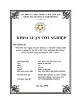 tìm hiểu thực trạng công tác đăng ký và cấp giấy chứng nhận quyền sử dụng đất, lập hồ sơ địa chính tại huyện hữu lũng, tỉnh lạng sơn trong giai đoạn từ 2005 – 2011