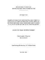 nghiên cứu khả năng sinh trưởng, phát triển và năng suất của một số giống đậu tương trên các nền phân bón khác nhau trong điều kiện vụ đông và vụ xuân tại huyện như xuân, tỉnh thanh hóa
