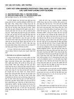 CHẤT kết DÍNH MANHÊZI PHỐT PHÁT ỨNG DỤNG làm vật LIỆU CHO các GIẢI PHÁP CHỐNG CHÁY bị ĐỘNG