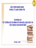 TƯ TƯỞNG hồ CHÍ MINH VỀ VĂN HÓA, ĐẠO ĐỨC VÀ XÂY DỰNG CON NGƯỜI MỚI