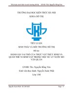 đánh giá vai trò của thực vật thủy sinh và quần thể vi sinh vật trong việc xử lý nước hồ văn quán