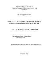 nghiên cứu các giải pháp khuyến khích tích tụ đất đai tại huyện tam nông - tỉnh phú thọ