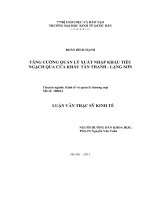 tăng cường quản lý xuất nhập khẩu tiểu ngạch qua cửa khẩu tân thanh - lạng sơn