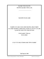 nghiên cứu khả năng sinh trưởng, phát triển của một số dòng, giống đậu tương vụ xuân và hè tại huyện trấn yên tỉnh yên bái