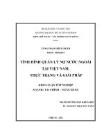 tình hình quản lý nợ nước ngoài tại việt nam thực trạng và giải pháp