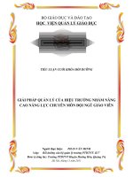 Một số giải pháp quản lý của hiệu trưởng nhằm nâng cao năng lực chuyên môn đội ngũ giáo viên