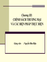 CHÍNH SÁCH THƯƠNG MẠI VÀ CÁC BIỆN PHÁP THỰC HIỆN  KINH TẾ QUỐC SẾ
