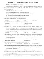 bài tập HOÁ học và vấn đề môi TRƯỜNG