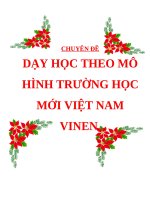 CHUYÊN ĐỀ DẠY HỌC THEO MÔ HÌNH TRƯỜNG HỌC MỚI VIỆT NAM VINEN.