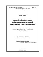 Nghiên cứu chẩn đoán và điều trị  DIC ở bệnh nhân lơxêmi cấp dòng tuỷ  tại Viện Huyết học – truyền máu Trung ương
