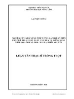 nghiên cứu khả năng thích ứng và một số biện pháp kỹ thuật sản xuất cà chua vụ đông xuân 2009 - 2010 và 2010 - 2011 tại thái nguyên