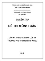 tuyển tập đề thi môn toán các kỳ thi tuyển sinh lớp 10