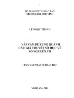 vài vấn đề xung quanh các giả thuyết số học về số nguyên tố