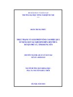 Thực trạng và giải pháp nâng cao hiệu quả sử dụng đất sau khi dồn điền, đổi thửa huyện phù cừ, tỉnh hưng yên